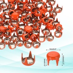 5mm Metal Studs Spots 200Pcs Round Dome Claw Beads Nailhead, Orange