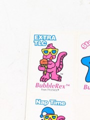 5 Vintage BubbleRex Dinosaur Sticker Mascot Tylenol Advertising 90s Unused New