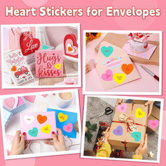 Heart Stickers, 500Pcs 1″ Self-Adhesive Labels for Valentine’S Day Crafts