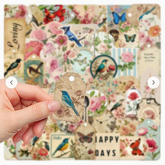 LOT 0F 25 MIXED STICKERS ROSES BIRDS FLOWERS BUTTERFLIES VICTORIAN THEME