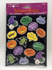 SEALED Vintage Halloween Stickers 4 Sheets Forget Me Not American Greetings (2)