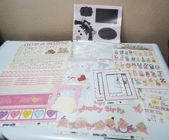 Baby Girl Scrapbook Lot, Stickers & Embellishments – Vintage