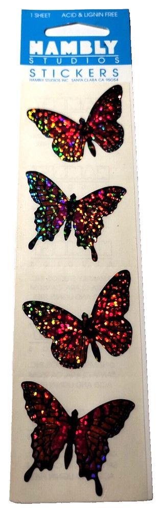 Hambly Studios Prismatic Butterfly Stickers NIP 1 Sheet Factory Sealed