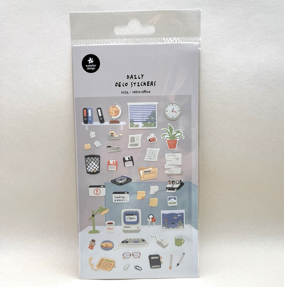 Suatelier Retro Office Stickers Collage Junk Journal Scrapbooking Planners