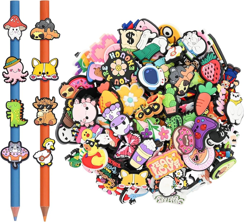 100PCS Pencil Toppers,Cute Pencil Charms for Students Bulk School Teacher Suppli