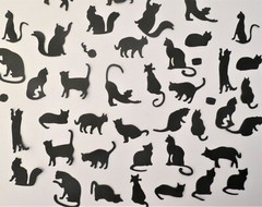 Small Black Cat 40 pcs Silhouette Die Cut Scrapbook Cardmaking Embellishment #2