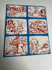 Vintage 1980’s Old Man Honey Bee & Frog Cartoons Scrapbooking Sticker Strip