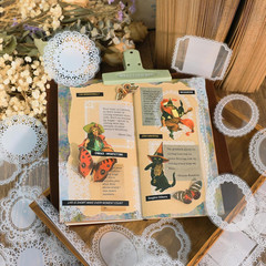 120 Pcs Lace Scrapbook Stickers,Waterproof Cutout Transparent Sticker PET Transp