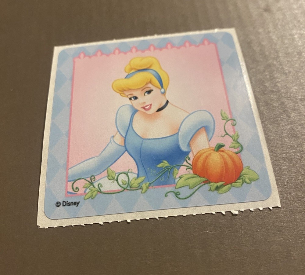 Vtg SmileMakers Cinderella Pumpkin Sticker Mod 2.5” Inches Disney