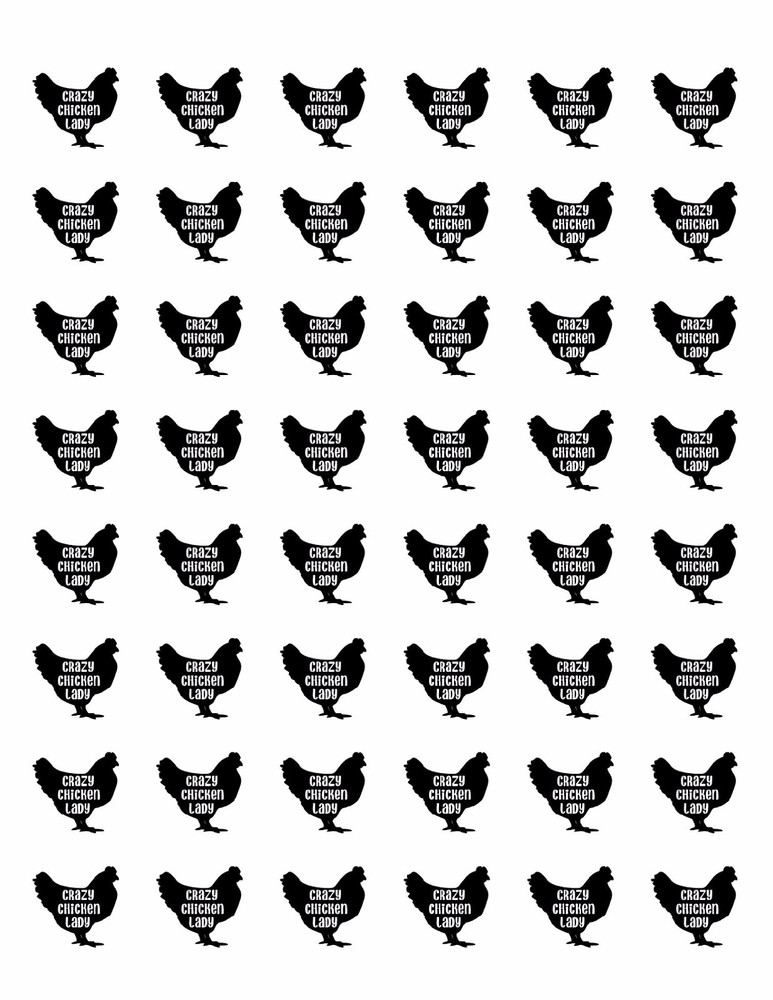 48 CRAZY CHICKEN LADY ENVELOPE SEALS LABELS STICKERS 1.2″ ROUND