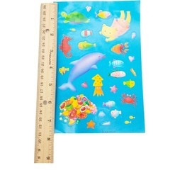 Vintage Hallmark Sticker Sheet Sea Creatures Cat Dolphin Cute Happy Fish Turtle