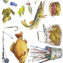 Violette Stickers – Fishing – Retro Vintage Fish, Nature, & Lake Sticker Sheet