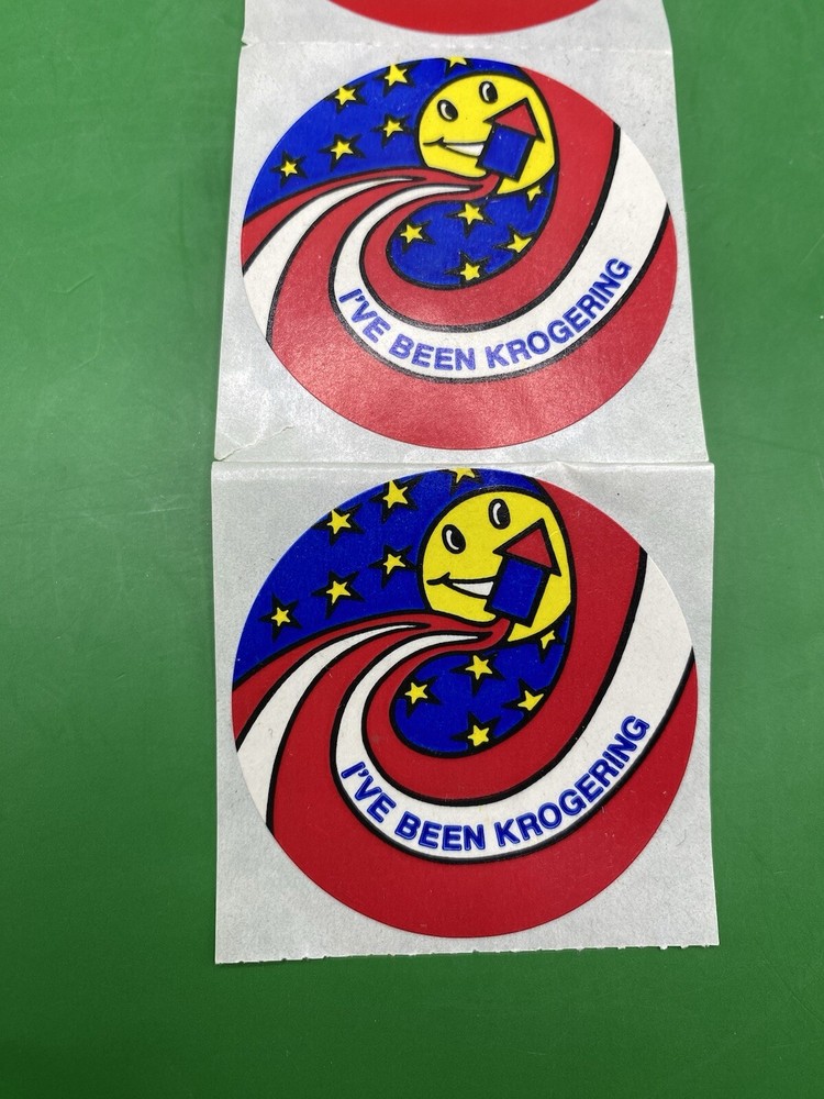 Vintage 90’s Kroger Store Round Stickers “I’ve Been Krogering” Set Of 6