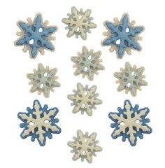 Buttons Galore 50+ Assorted SNOW Snowflakes Theme Buttons for Sewing & Crafts