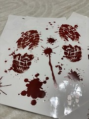 Bloody Handprints & Footprints Stickers (Some Are Missing)