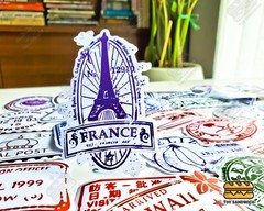 50 pcs «Arrival Stamps» Sticker Pack Passport Luggage Travel Transparent Decals