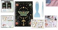 Intricate Moth Design Reusable Sticker Book – 40 Sheets for Crafts & Journaling