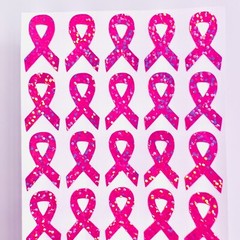 Holographic Sparkle Cancer Ribbon Stickers – Choose a Size and Color