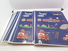 Emergency Vehicles Stickers lot of 5 sheets, Fire truck, helicopter, airplane