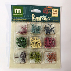 Making Memories Panorama Brads 2 Pack, 108 Pc Each, 9 Brad Styles Airplane Arrow