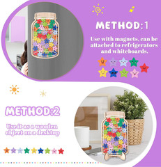 45Pcs Magnetic Reward Jar for Kids, Large 9.8″ Star Jars Reward System, Magnetic