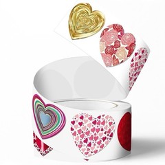 40Pcs Mixed 1″ Cute Love Heart Stickers Handmade DIY Party Round Labels