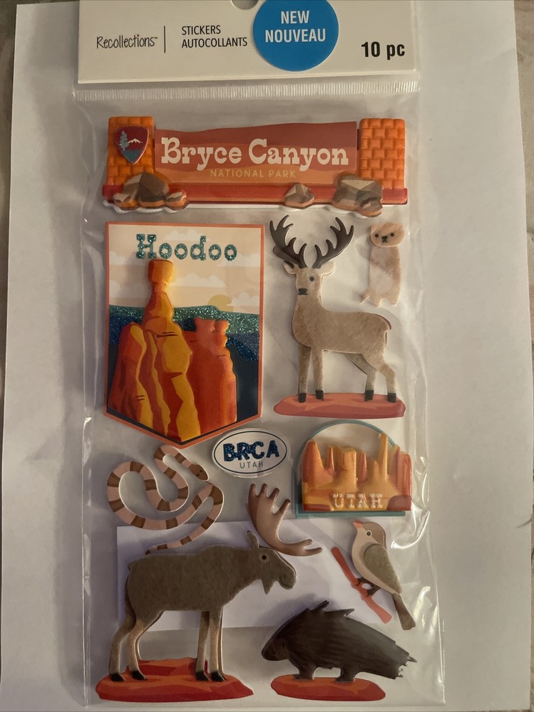 Recollections BRYCE CANYON NATIONAL PARK sticker set~BNIP~Nice! Quick Ship!