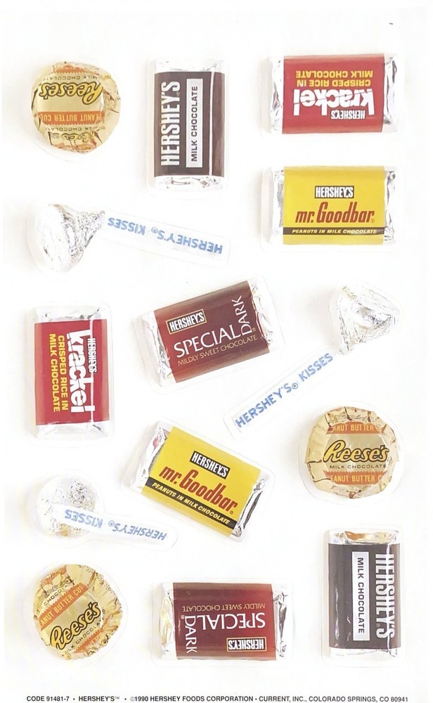 VINTAGE Current, Inc. Stickers – HERSHEY CHOCOLATES – REESE’S – KISSES +