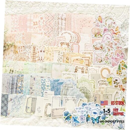 400 Sheets Scrapbook Papers Journaling Stickers Scrapbooking Supplies Kit A