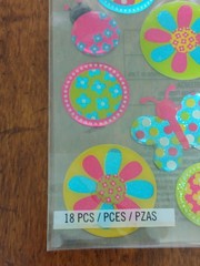 Sticko FLOWERS AND BEES Stickers Clear Glitter NIP