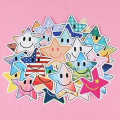 Wercokt 50PCS Smiling Star Stickers, Cute Water Bottle Stickers for Kids, for…