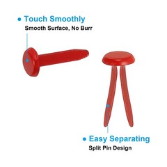 Brads for Paper Crafts, 100 Pcs Red Metal Round Paper Fasteners, 20 mm