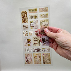 Vintage Style Botanical Insect Stickers 3 Sheets Scrapbooking Journaling Collage
