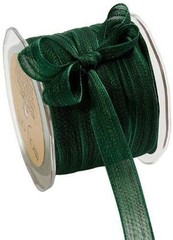 MAY ARTS RIBBONS~MESH RIBBON~HOLIDAY GREEN~5/8THS INCH WIDE~SOLD BY THE YARD!
