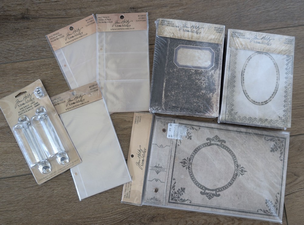 Tim Holtz Worn Binder Bundle – Cover, Rings, Binders & Pockets (2014–2017) NIP