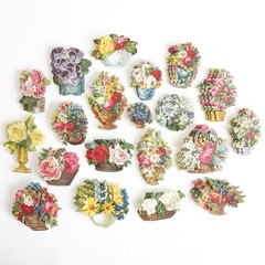 Anna Griffin Flower Pot Stickers, 20 pcs, 1 ea/20 designs, Perfect on any card!