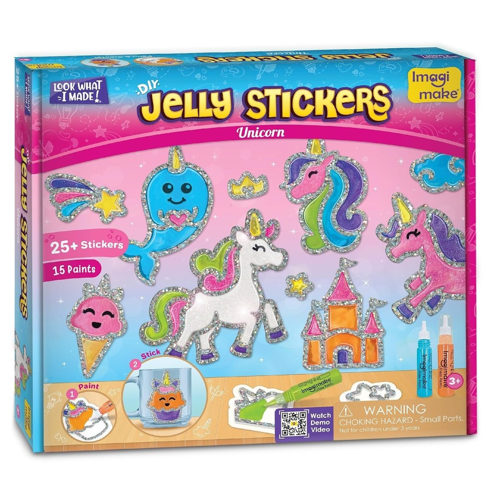Imagimake DIY Unicorn Jelly Stickers | Art & Craft Kit for Kids Age 3+ | 25+