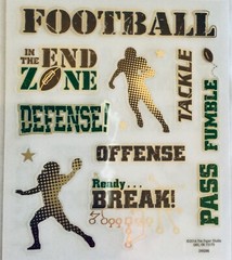 15 Football Sports Gold Foiled Phrase Scrapbook Craft Stickers