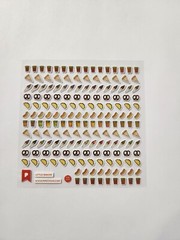 PIPSTICKS Little Snacks DISCONTINUED Sticker Sheet Gold Foil Taco Pretzel Hotdog