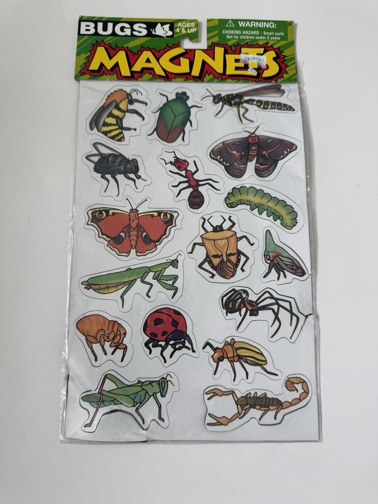 Vintage 90s Magnets Insects Bugs Sheet Fridge Magnets