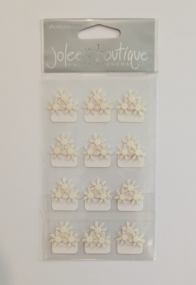 Jolee’s Beige Off-White Flower Clusters Photo Corners Scrapbooking Stickers