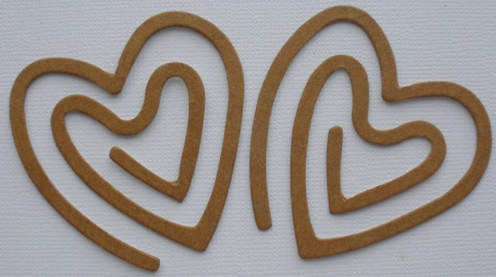 {6} *PRIMITIVE HEART CLIPS* Raw Bare Chipboard Die Cuts – 2 1/4″ x 2 1/2″