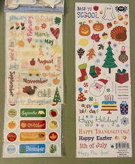 Lot of Season Planner Stickers & Stamps! Basic Grey, Colorbok, Etc