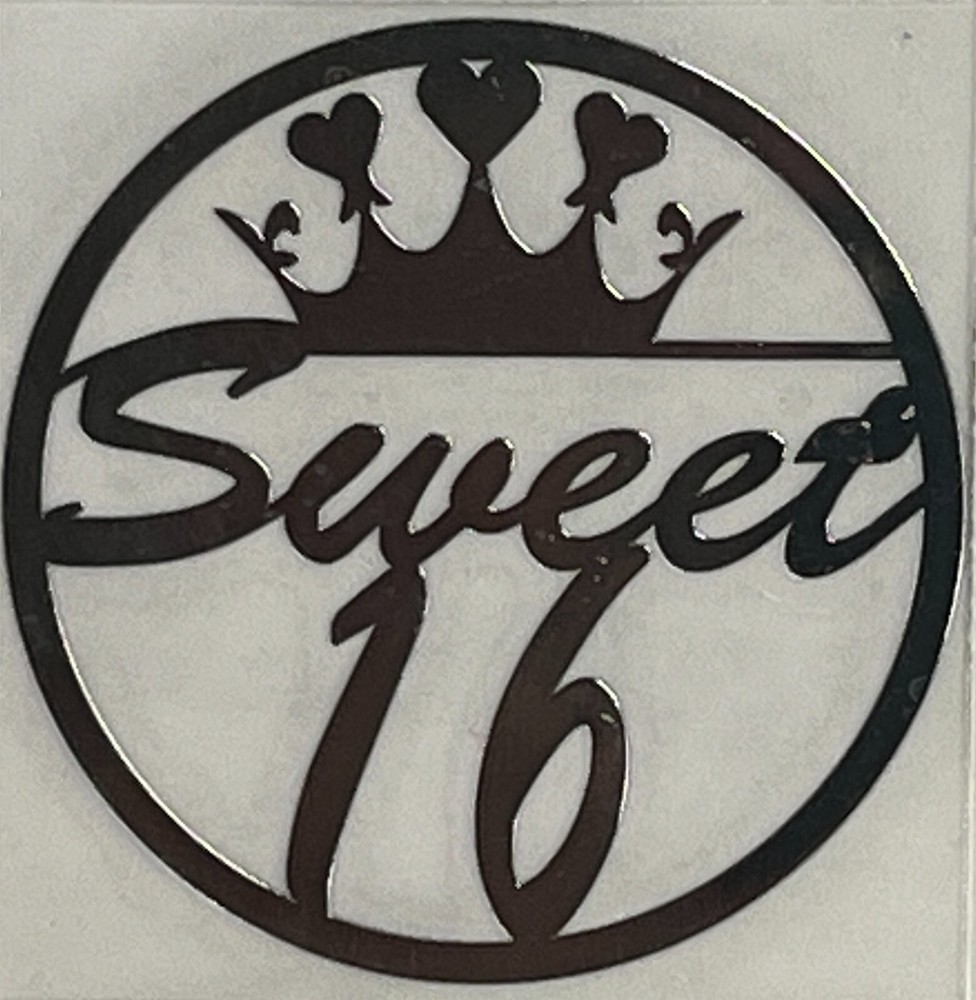 10 Silver / Gold Nickel Plated Metal Emblems Labels Wedding Anniversary Sweet 16