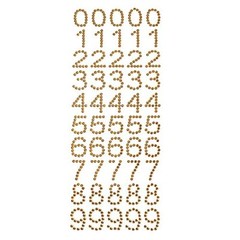 Number 0 to 9 Rhinestone Stickers, 1-Inch, 50-Count