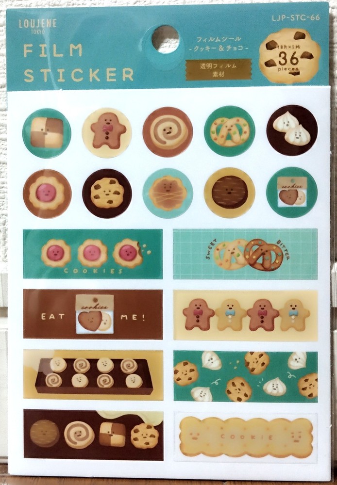 LOUJENE Tokyo Film Sticker 36 Kawaii Sweets Cookie Biscuit Valentine’s Day JAPAN