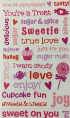 LOVE CLEAR MYLAR Stickers(3.5″x 11″) Valentine’s Day•Sweetie•Sugar•Crush •Hugs••
