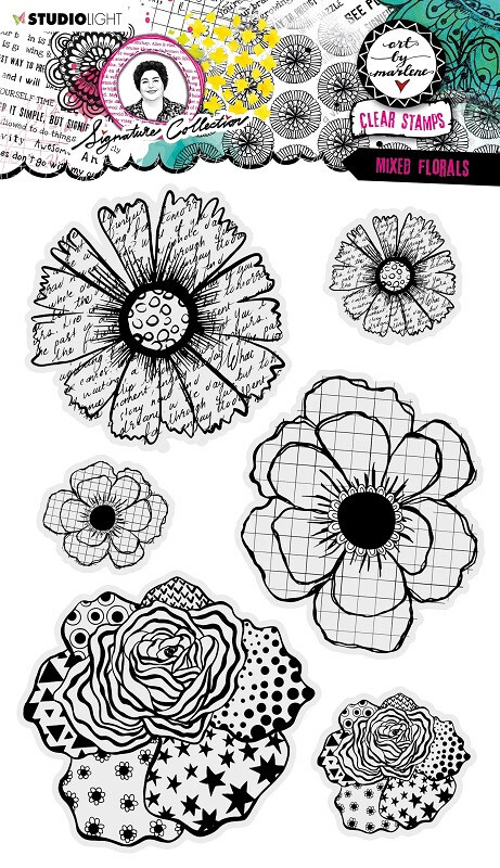STUDIO LIGHT CLEAR ACRYLIC STAMPS – MIXED FLORALS