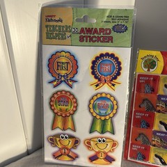 Vintage 90s sticker LOT Teachers award Motion Stickers Carson Dellosa owl Kiwi