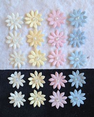 20 Assorted Mulberry Paper Flowers pastel Baby babies miniatures dolls Showers